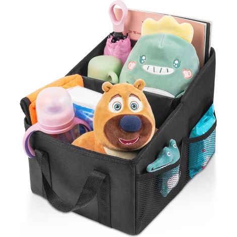 Organisateur Voiture, 31x25x25cm Pliable Siege Avant Rangement Voiture en Oxford Imperméable, Multi-compartiments avec Poignée, pour Camping, Voyage Familial, Rangement, Jouets, Livres (1/5)