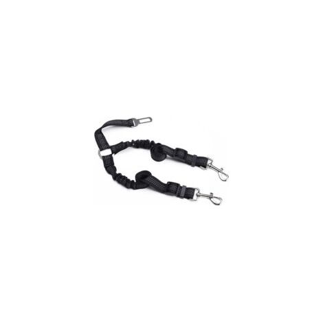 Laisse double pour chien, anti-embrouillement, rotative à 360°, noir (1/4)