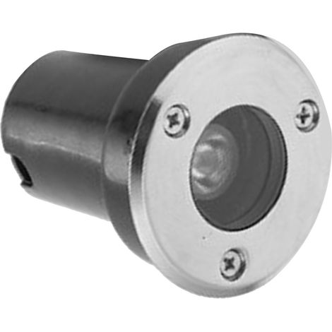 Spot LED enterré 1W, éclairage chaud, boîtier métallique, idéal pour jardin, allée ou terrasse extérieure. (1/5)