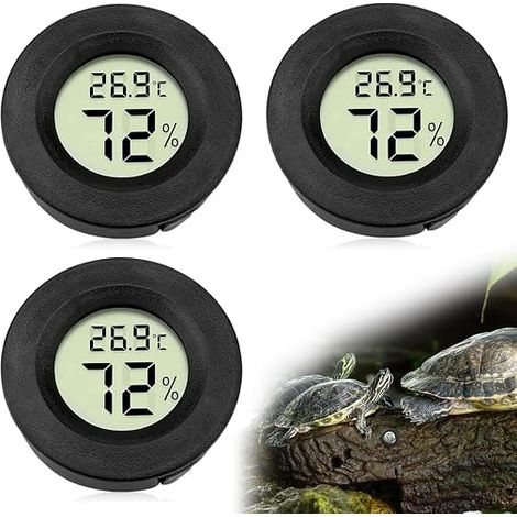 Thermomètre hygromètre numérique LCD - Mini thermomètre numérique LCD - Thermomètre numérique - Température pour cave à cigares, verres, incubateurs, serres, caves - Noir (1/5)