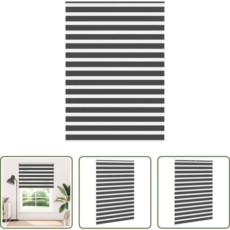 vidaXL Fensterrollo - Doppelrollo Schwarz 155x200 cm Stoffbreite 150,9 cm Polyester (1/5)