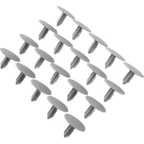 20 clips de plástico gris mate para modelos de vehículos y mostradores, 7 mm x 16 mm x 24 mm