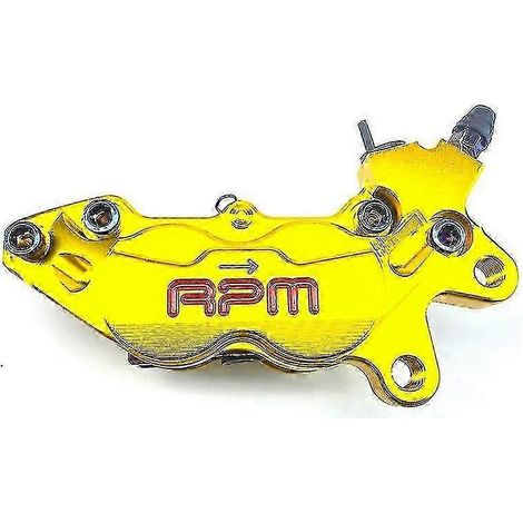 Étrier de frein de moto 40 mm, piston P4, pompe de frein axiale, compatible avec Honda, Yamaha, Kawasaki, Suzuki, scooters et motos tout-terrain (côté droit doré) (1/5)