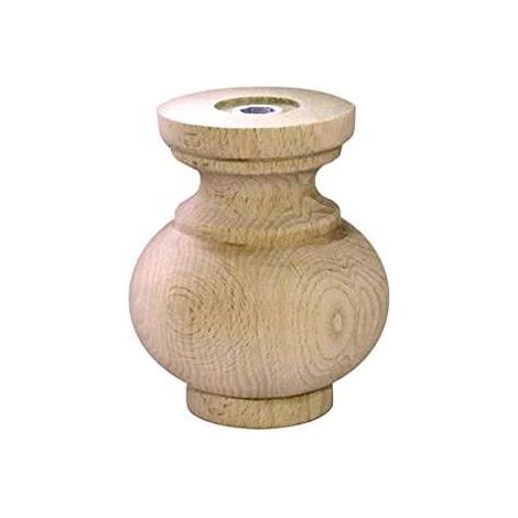 Piede in legno serie "Dekor" - Ø 72 - H.80 mm. - grezzo
