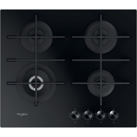 Placa de Gas Whirlpool GOWL 628/NB 4 Fuegos Cristal Negro 60cm (1/5)