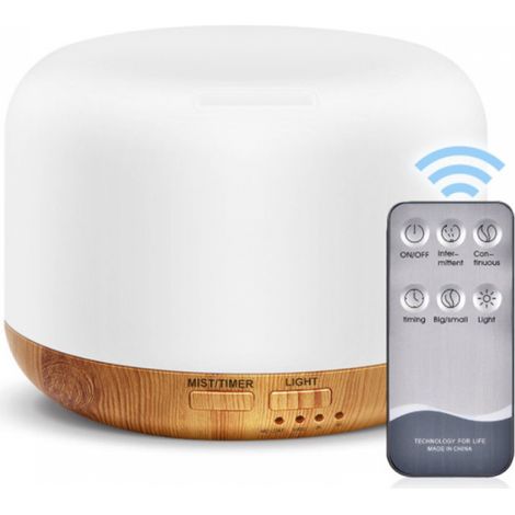 BEBUSINGOTO Difusor de aceites esenciales premium de 300 ml con control remoto, humidificador ultrasónico 5 en 1, temporizador y apagado automático. (1/5)