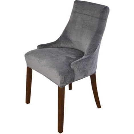 Galette de chaise Lot de 2 Housses de Chaise 46X68X55cm Extensible Gris pour Salle à Manger élastique Couverture Chaises Dossier Haut Grande Taille Lavable