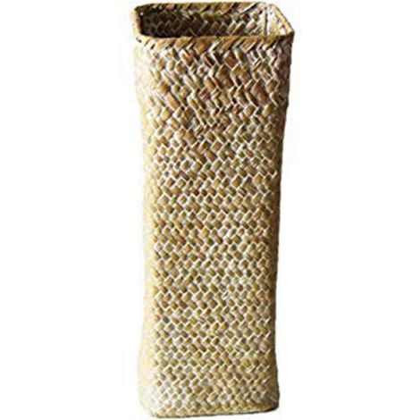 Grand vase en rotin et panier en bambou - Élégant élément de décoration blanc pour la maison, le bureau ou les centres de table d'événements (1/5)
