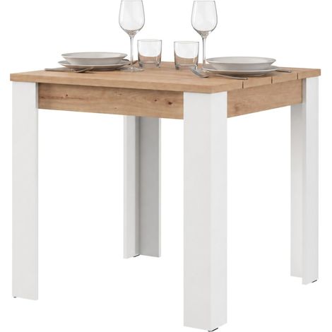 Tavolo Fisso Trosa, 4 Posti, Ripiano Effetto Dogato, Forma Quadrato, 80x80x76h cm Marrone Rovere Nodi