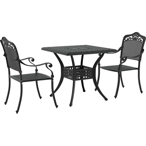 Maison Exclusive - Gartentisch Set 3 pcs Schwarz Gussaluminium