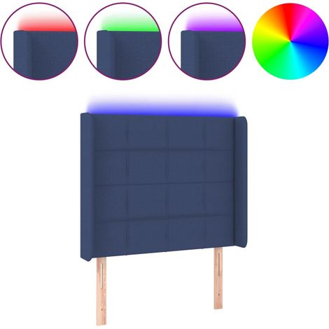 Maison Exclusive - Cabecero con LED de tela azul 83x16x118/128 cm (1/5)