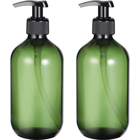 Flacon Vide - 500 ml - Pompe Dosage - Résistant Produits Chimiques - Pour Shampoing Savon Lotion - Lot de 2