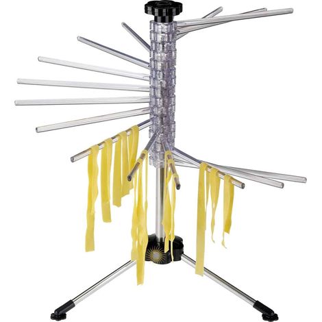 Séchoir à pâtes/ support à pâtes, avec 16 tiges, pliable, plastique/acier inoxydables, hauteur: 47 cm,argenté/transparent, 61332260 (1/2)