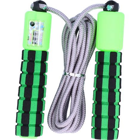 Unisex-Springseile mit elektronischem Zähler, verstellbares Springseil für Fitnessübungen, grün (1/5)