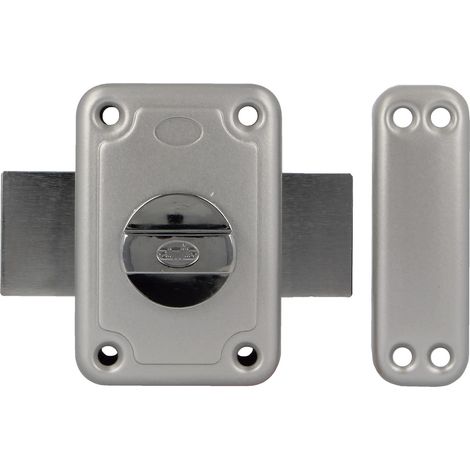 AMIG Serrure en applique et verrous 80 96 x 66 mm Acier Émaillé argent (1/4)