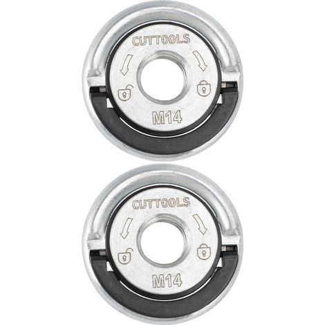 Écrous à bride M14 pour meuleuse d'angle, 2 unités, écrou de blocage à dégagement rapide en acier au carbone haute stabilité pour le remplacement ou la fixation des disques de coupe. (1/5)