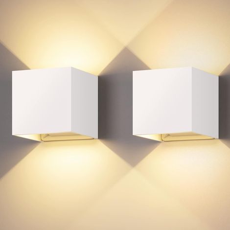 20W Appliques Murales LED Blanc Froid 6000K 2PCS Applique Mural Exterieur Angle de faisceau réglable Etanche IP65.