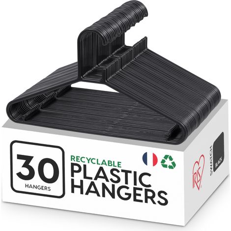 KunststoffbÃ¼gel, 30er-Set, Schwarz, BPA-frei, Stabile KleiderbÃ¼gel fÃ¼r Garderobe und SchrÃ¤nke, KleiderbÃ¼gel fÃ¼r Anzug, Hose, Mantel, dick, platzsparend, strapazierfÃ¤hig, CHM-39