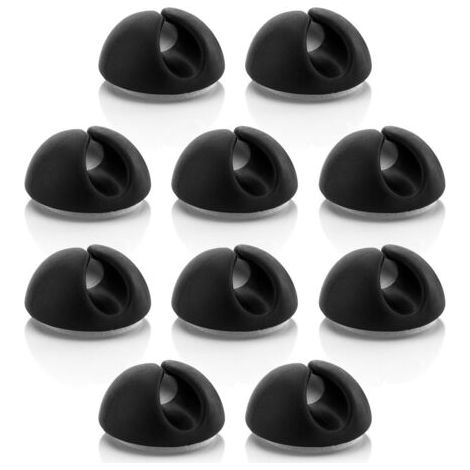 10x Serre-Câbles Support de Câble Gestion des Câbles Fixation de Câble Organisateur de Câble pour Câbles Jusqu'à 8mm Serre-Câbles Fixation de Câbles Gestion des Câbles Noir (1/5)