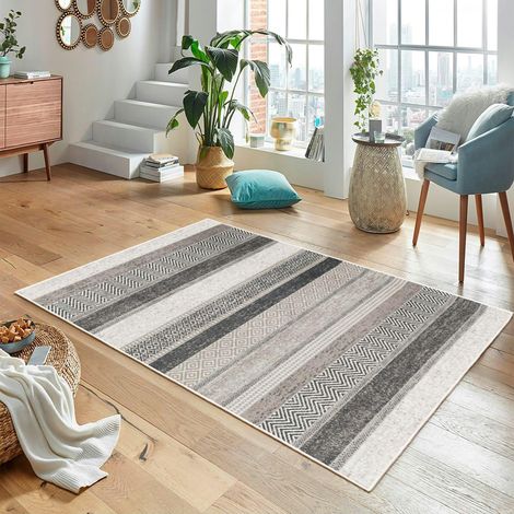 Tapis gris moderne – lignes stylisées, 160x230 cm ISTANBUL (1/5)