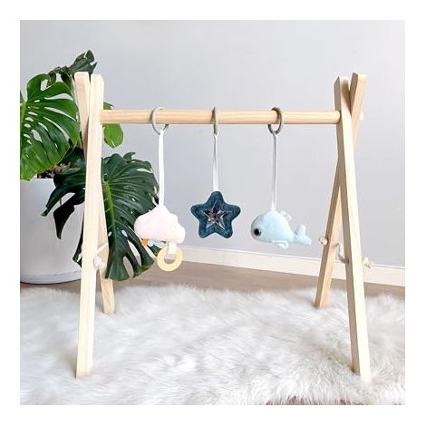 Trappe de jeu en bois pour bébé Puzzle Gym avec pendentif gymnastique de bébé jouet actif pour chambre de bébé Décoration de chambre d'enfant (1/5)