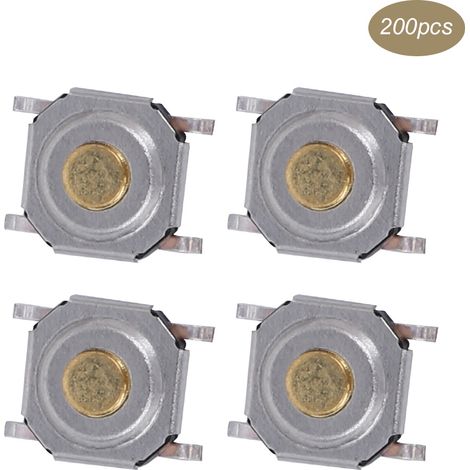 200 boutons tactiles en laiton, étanches, à contact léger, SMD 4 x 4 x 1,5 (1/5)