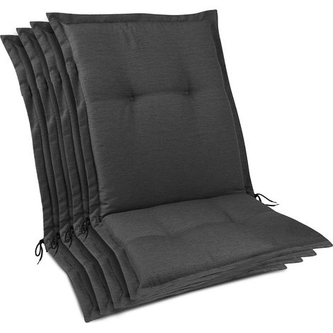 Beautissu – Lot de 4 coussins d'assise haut de gamme pour chaises de jardin à dossier bas – 105 x 50 x 7 cm – Housse en polyester 200 g/m² – Résistance UV 5 (1/5)