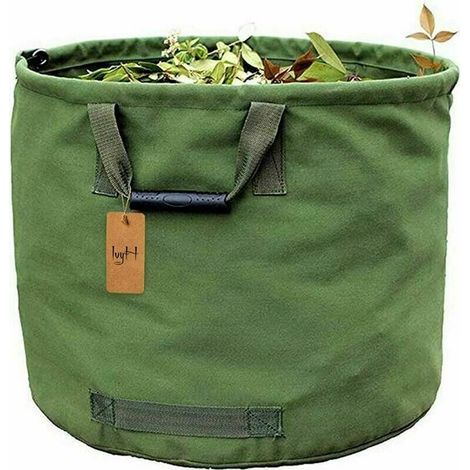 Sac à déchets 125L – Toile militaire résistante – Poignées en caoutchouc – Dimensions H45.7 cm, D55.8 cm – Idéal pour ramassage feuilles (1/5)