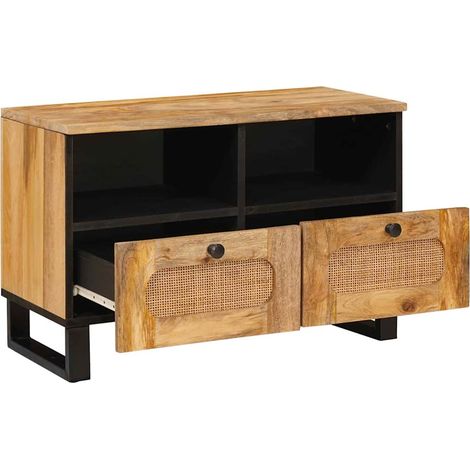 Meuble TV Marron 70 x 33 x 46 cm Bois de mangue massif (1/5)