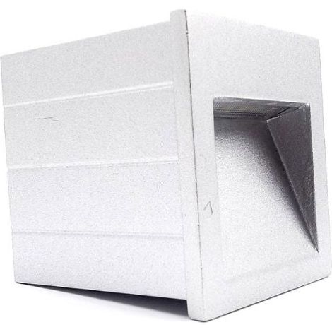 Applique Led da Esterno 3W 3000k Quadrato Argento.