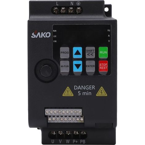 Variateur de Fréquence 220V 2.2KW Convertisseur de VFD Contrôleur Vitesse Moteur AC Entraînement Variable Entrée Monophasé et Sortie Triphasée (1/5)