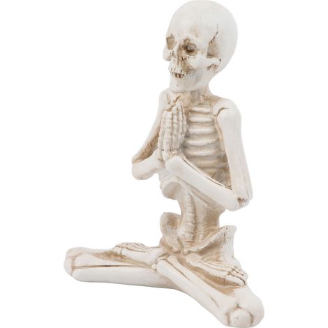 Figurines de squelettes sculptées avec une grande finesse, couleurs inaltérables, décorations de squelettes réalistes pour Halloween, accessoire d'ambiance effrayante pour la méditation dans une maiso (1/5)