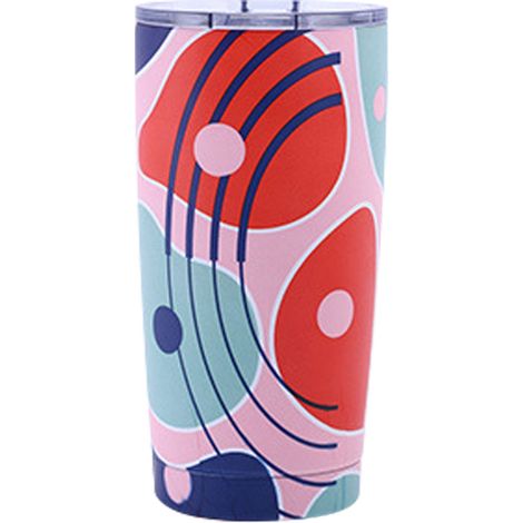 1 tasse isotherme, étanche, double paroi en acier inoxydable, couvercle à vis avec joint en silicone, usage voyage/bureau/extérieur (1/5)