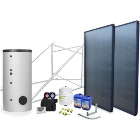 IMPIANTO SOLARE CIRCUITO FORZATO 200 LT 2 scamb. - 2 collettori