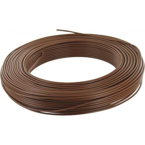 Fil H07v-u 2.5mm2 Marron 100m Conducteur Rigide Unifilaire Pour Installations Fixes - Electraline