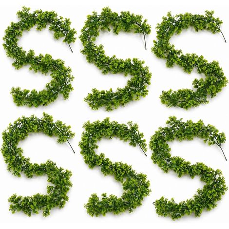 Pack of 6 x 170cm Artificial Green Mixed Foliage Floral Garland Hanging Decoration - Premium Quality (1/5)