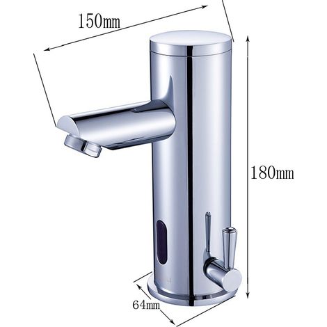 Robinet Infrarouge Electronique Eau Froide et Chaude Mitigeur Automatique Laiton Chrome (1/5)