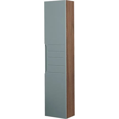 Colonna da bagno sospesa 30x150 cm Amalfi verde salvia con ripiani (1/4)