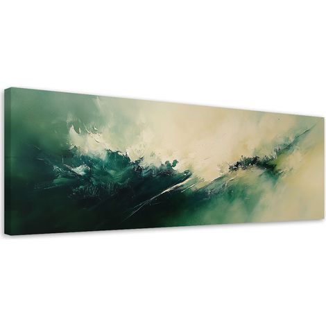 Tableau déco Abstrait industriel vert beige 90x30 (1/5)