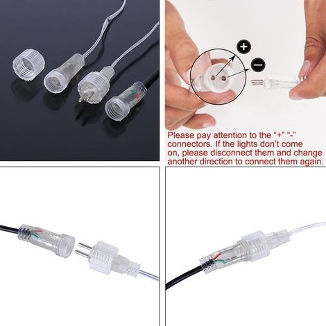 Guirlande lumineuse extérieure à LED effet pluie de météores, 8 tubes, 144 LED, glaçons et neige, idéale pour Noël, Halloween et les fêtes. (1/5)