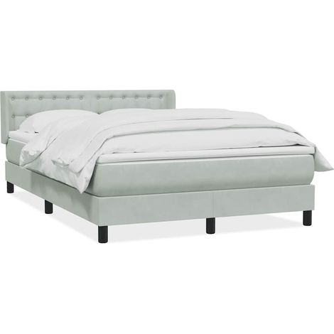 Maison Exclusive - Giroletto a Molle con Materasso Grigio Chiaro 160x210cm Velluto