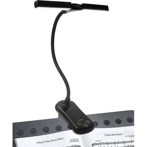 Lampe de pupitre rechargeable avec 14 LED, lampe à pince pour piano, 3 couleurs, 8 niveaux de luminosité, pour pupitres, partitions et lecture, avec câble USB-C (1/5)