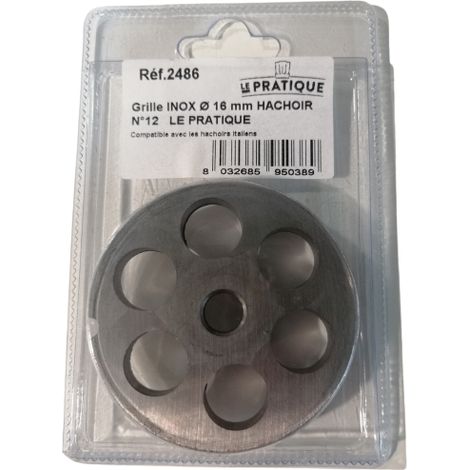 Rejilla de acero inoxidable ø 16 mm universal para picadora N°12 - La Práctica