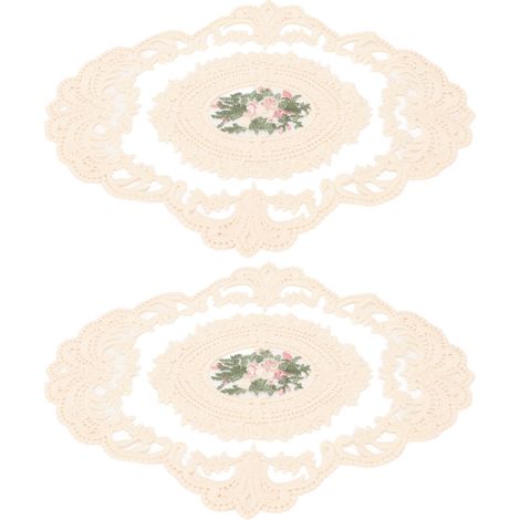 2 Pièces Sous-veres en Dentelle Style Rétro Français Antidérapants et Résistants pour Maison Café Bureau (1/5)