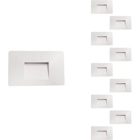 Pack de 10 - Balise LED saillie 3W 220V 120° IP44 pour Escalier - Blanc Neutre / Blanc - SILUMEN (1/5)