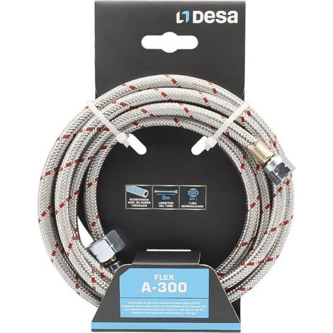 DESA latiguillo gas flex desa a-300 1-21.8 , Tubo flexible A300 Desa Tubo flexible de goma bicapa para gas GLP ideal para instalaciones domésticas, comerciales e industriales