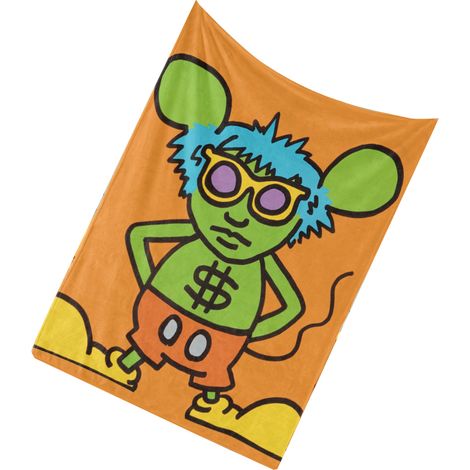 Couverture personnalisée Keith Haring BL691-2, 120x150cm, motif artistique, tapis mural ou jeté de canapé, design rétro tendance. (1/3)