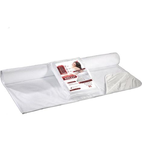 Coprimaterasso Rizo 90x200 impermeabile con rivestimento in tela cerata bianca