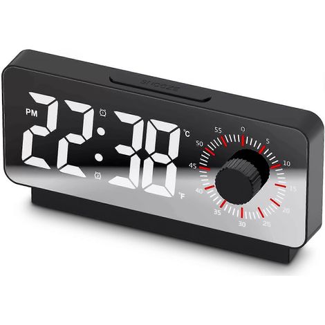 Réveil numérique avec minuteur visuel, horloge de chevet électronique avec compte à rebours et affichage de la température, horloge de bureau, 2024 Ping (1/5)