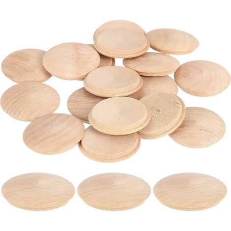 30Pcs Bouchons à Bouton en Bois, 35mm/1,38" Bouchon de Trou de Vis en Bois Dur, Capuchons en Bois de Dôme, Bouchon en Bois pour Meubles, Travail du Bois, Artisanat (40mm x 35mm) (1/5)